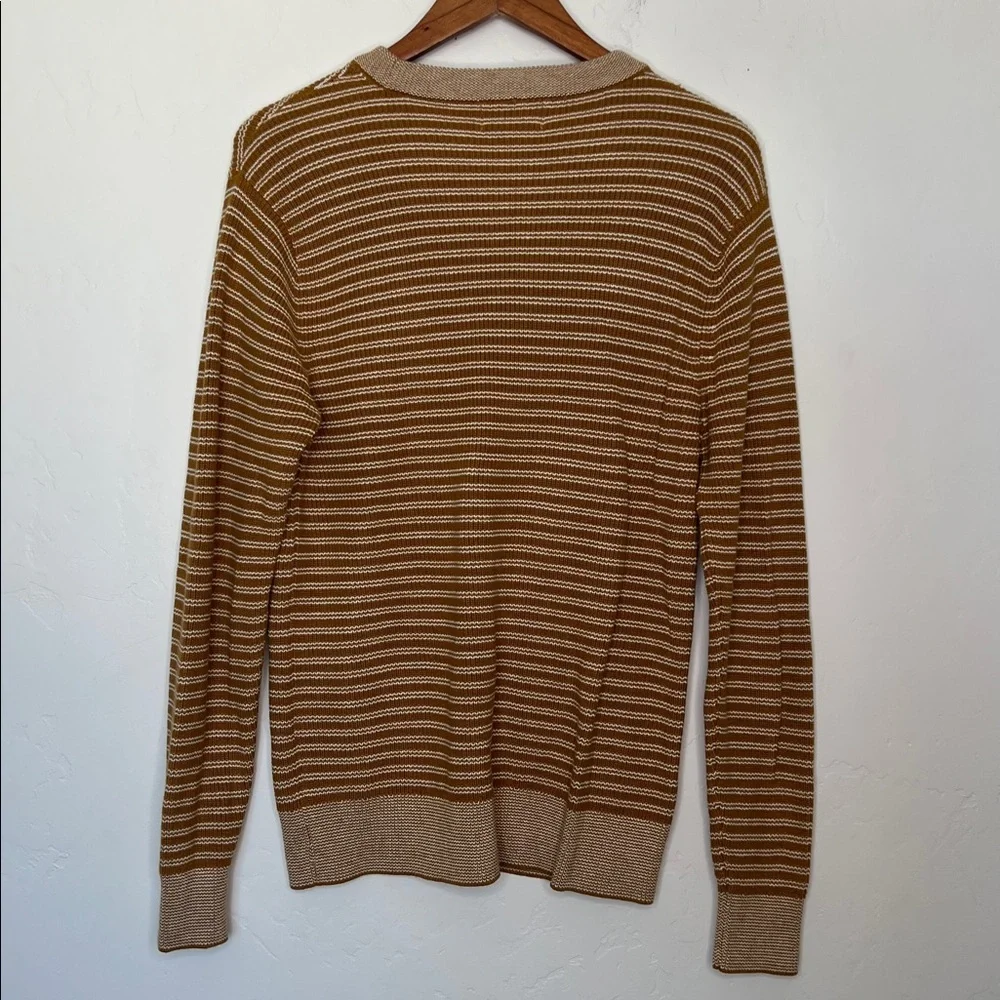 Goodfellow & Co Striped Crewneck Sweater Tan Beige Neutral Men’s Medium NWOT